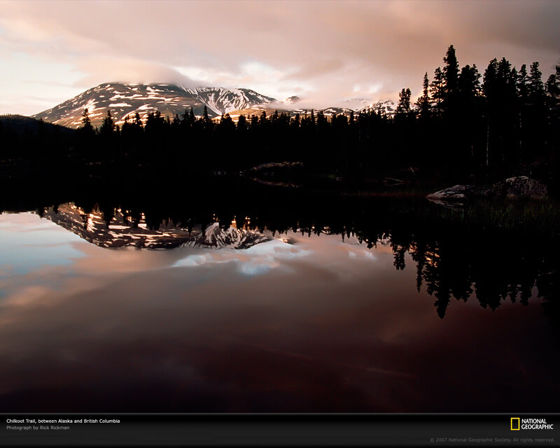Mountain Reflection in Lake — Brown