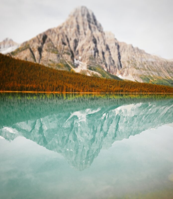 Mountain Reflection in Lake — Green, Serene, Autumn