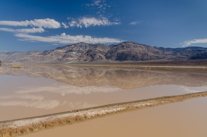 Mountain Reflection in Water — Blue, Serene, Afternoon