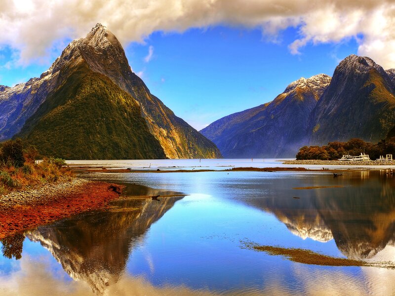 Mountain Reflections in Water — Blue