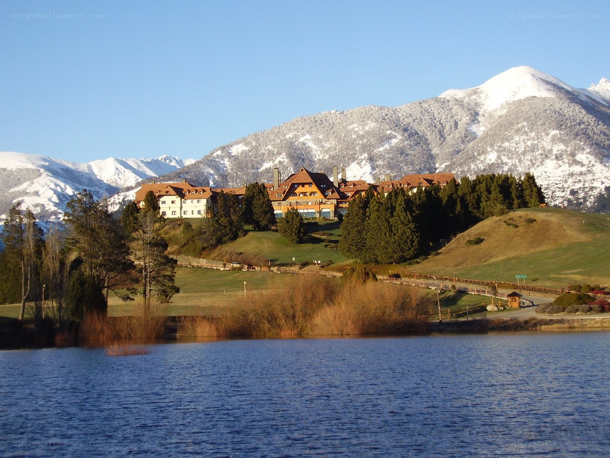 Mountain resort by a lake