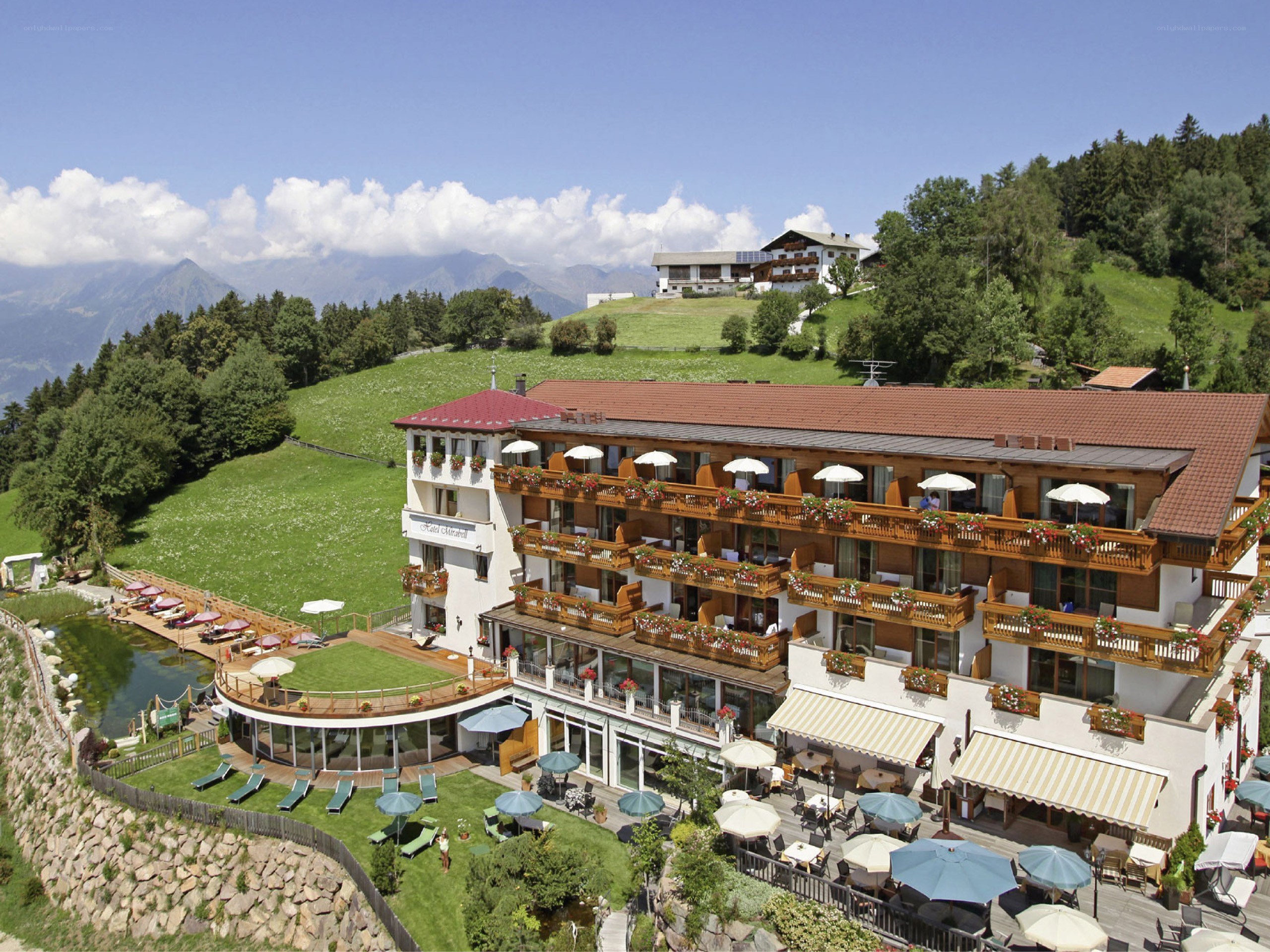 Mountain resort hotel with pool