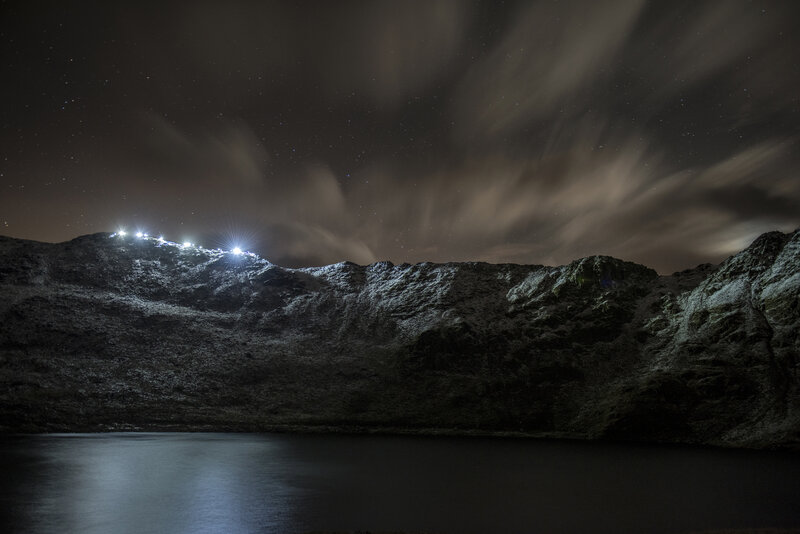 Mountain Ridge at Night