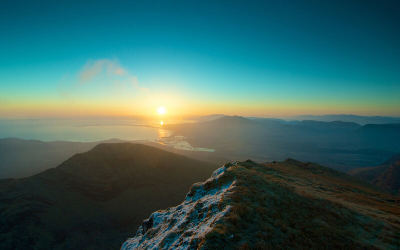 Mountain Ridge at Sunrise — Blue