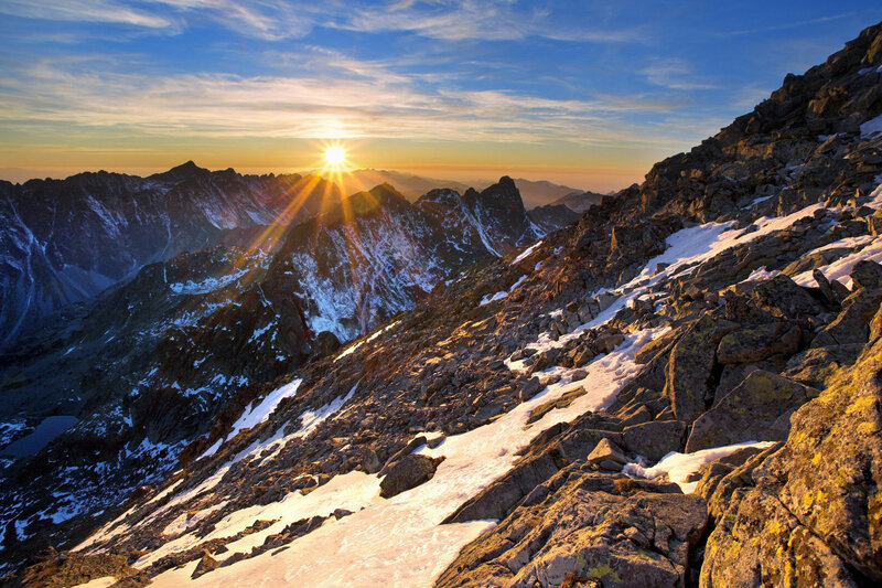 Mountain Ridge at Sunrise