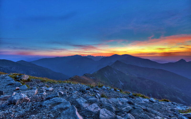 Mountain Ridge at Sunset