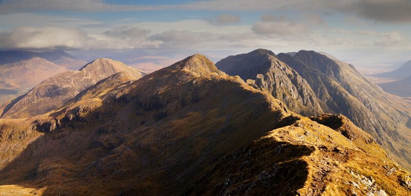 Mountain Ridge Landscape — Brown, Dramatic