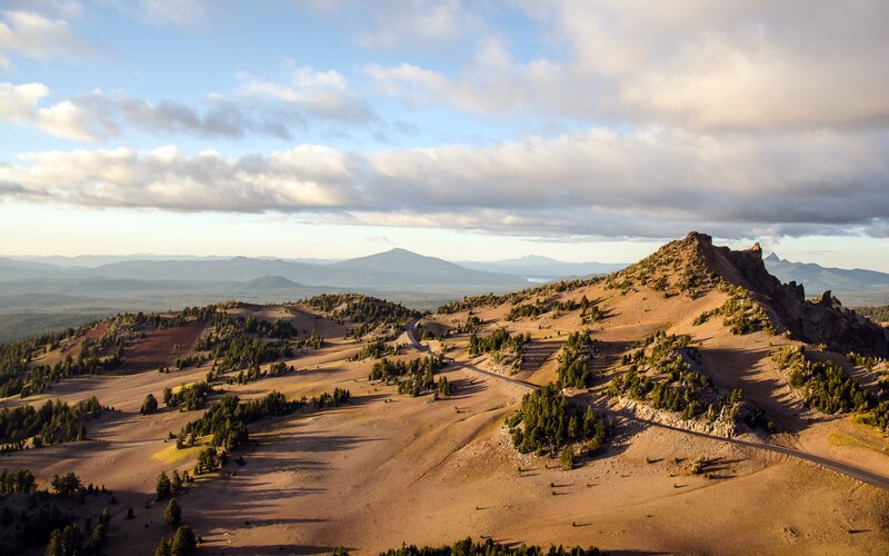 Mountain Ridge Landscape — Brown