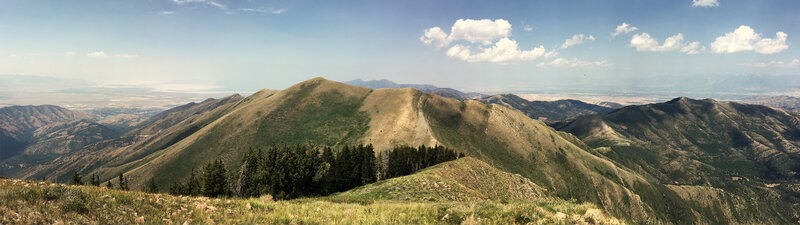 Mountain Ridge Landscape — Green, Serene