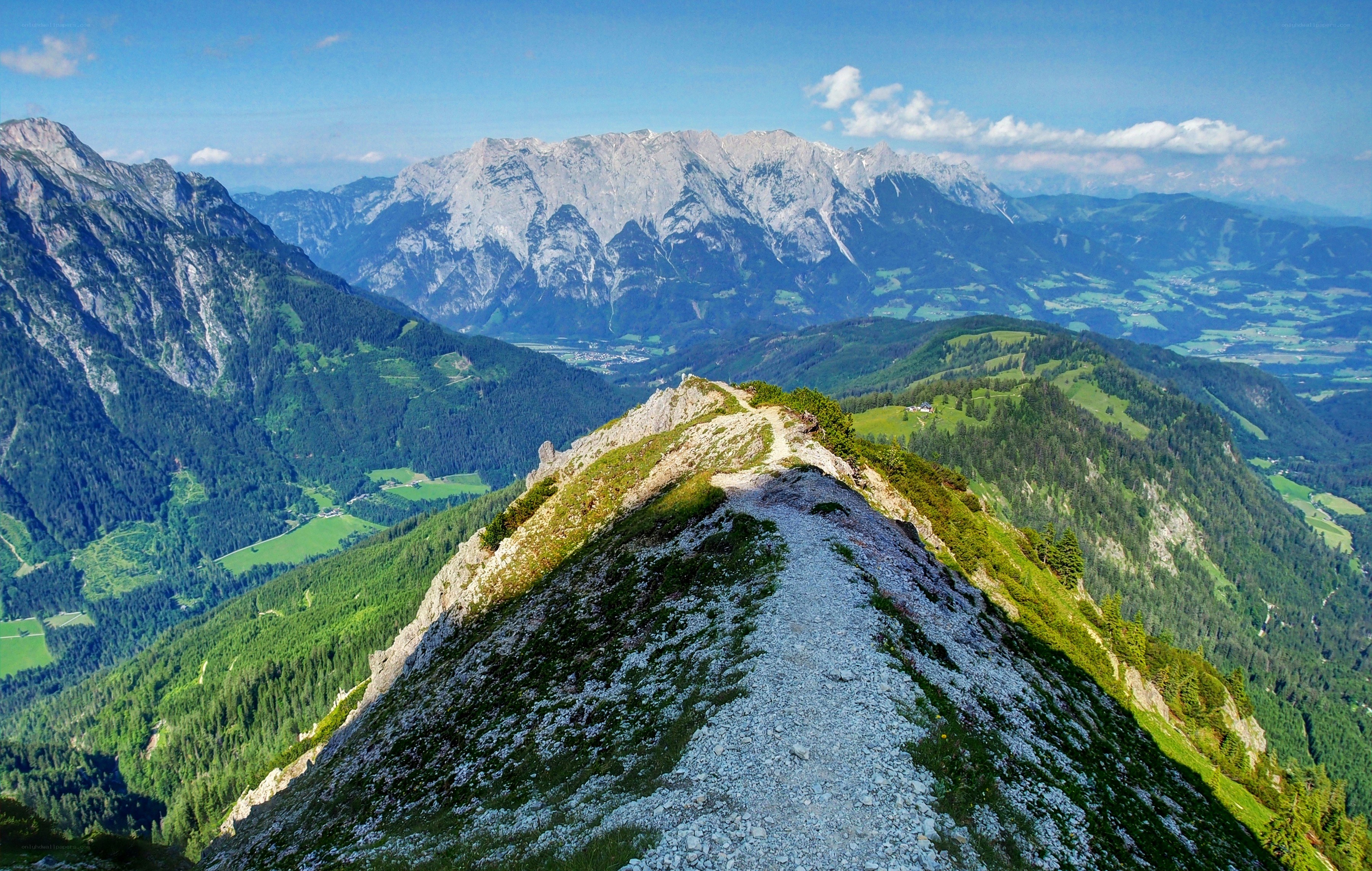 Mountain ridge trail view