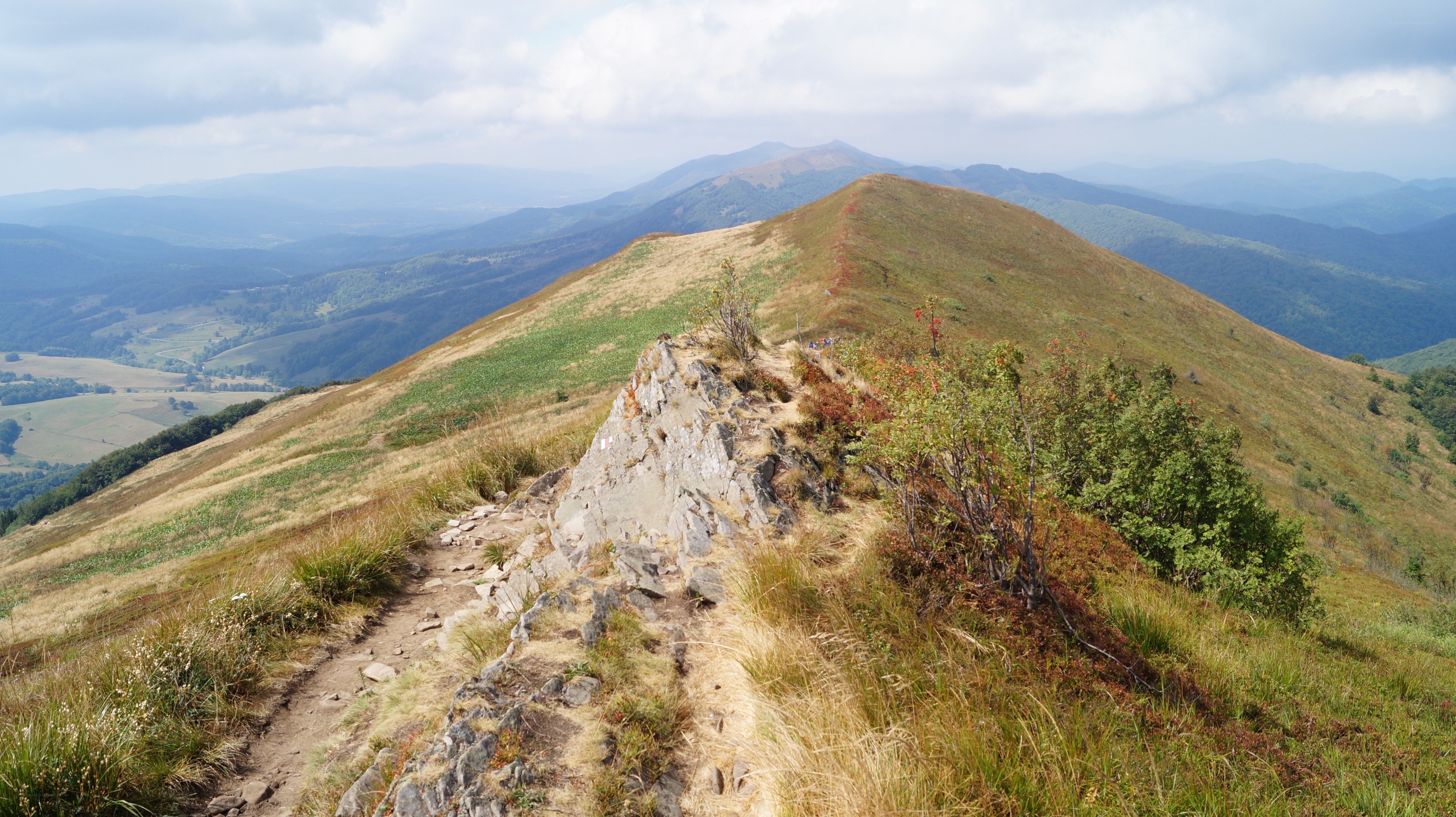 Mountain ridge trail view