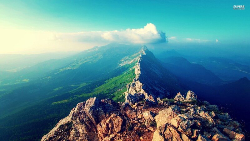 Mountain Ridge View — Blue