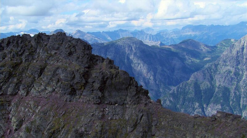 mountain ridge with distant peaks