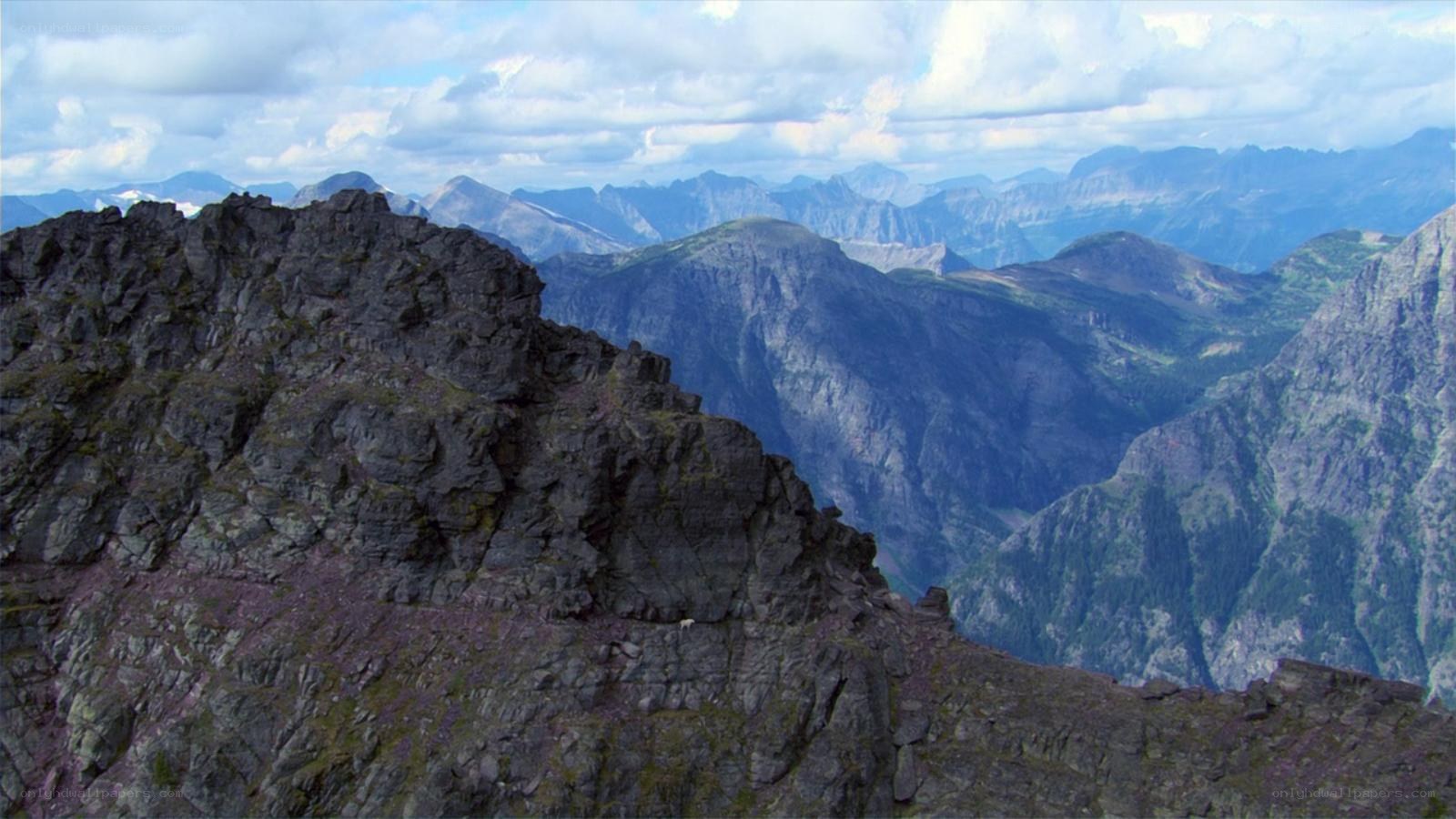 mountain ridge with distant peaks