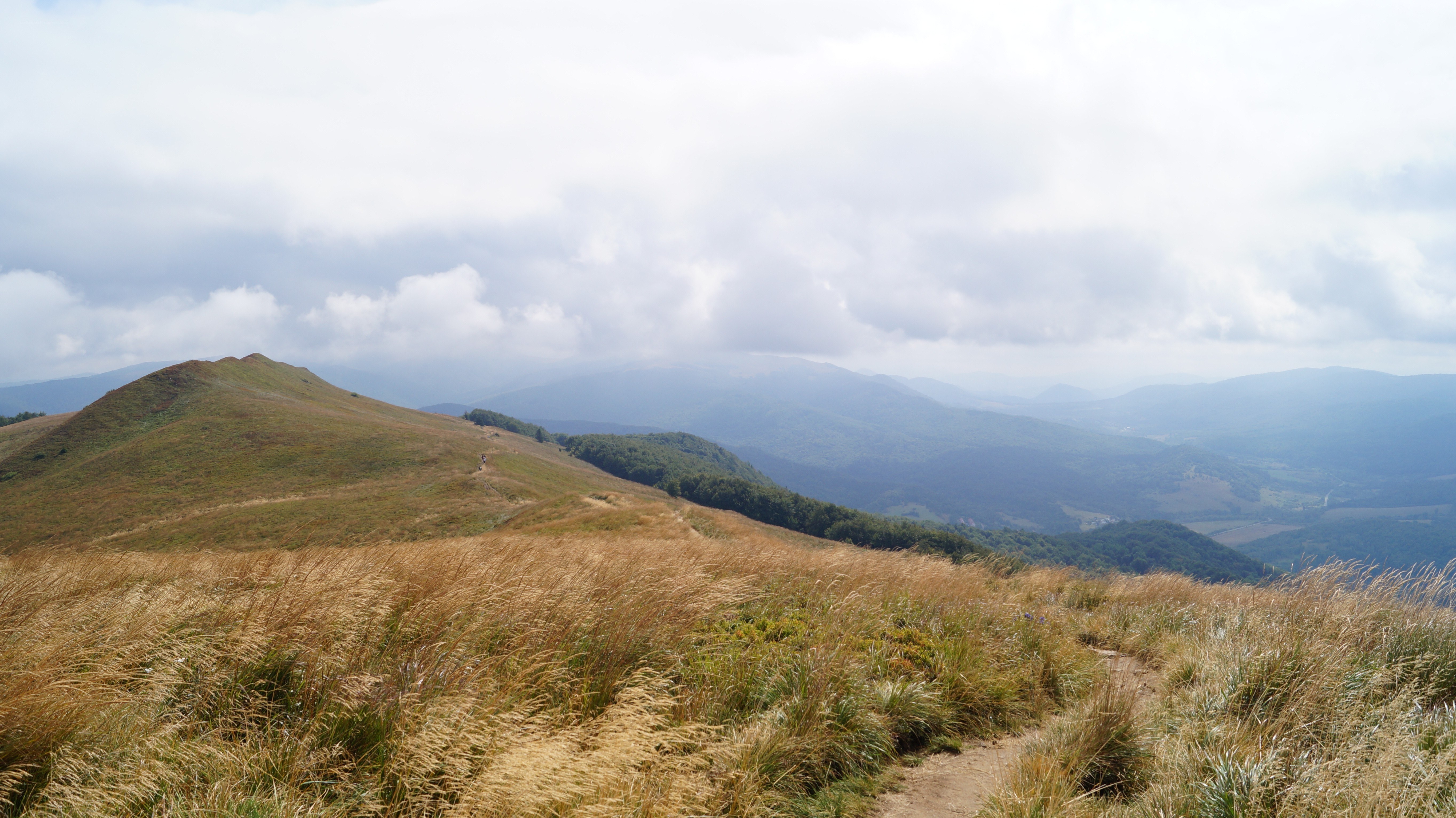 Mountain ridge with grassy path