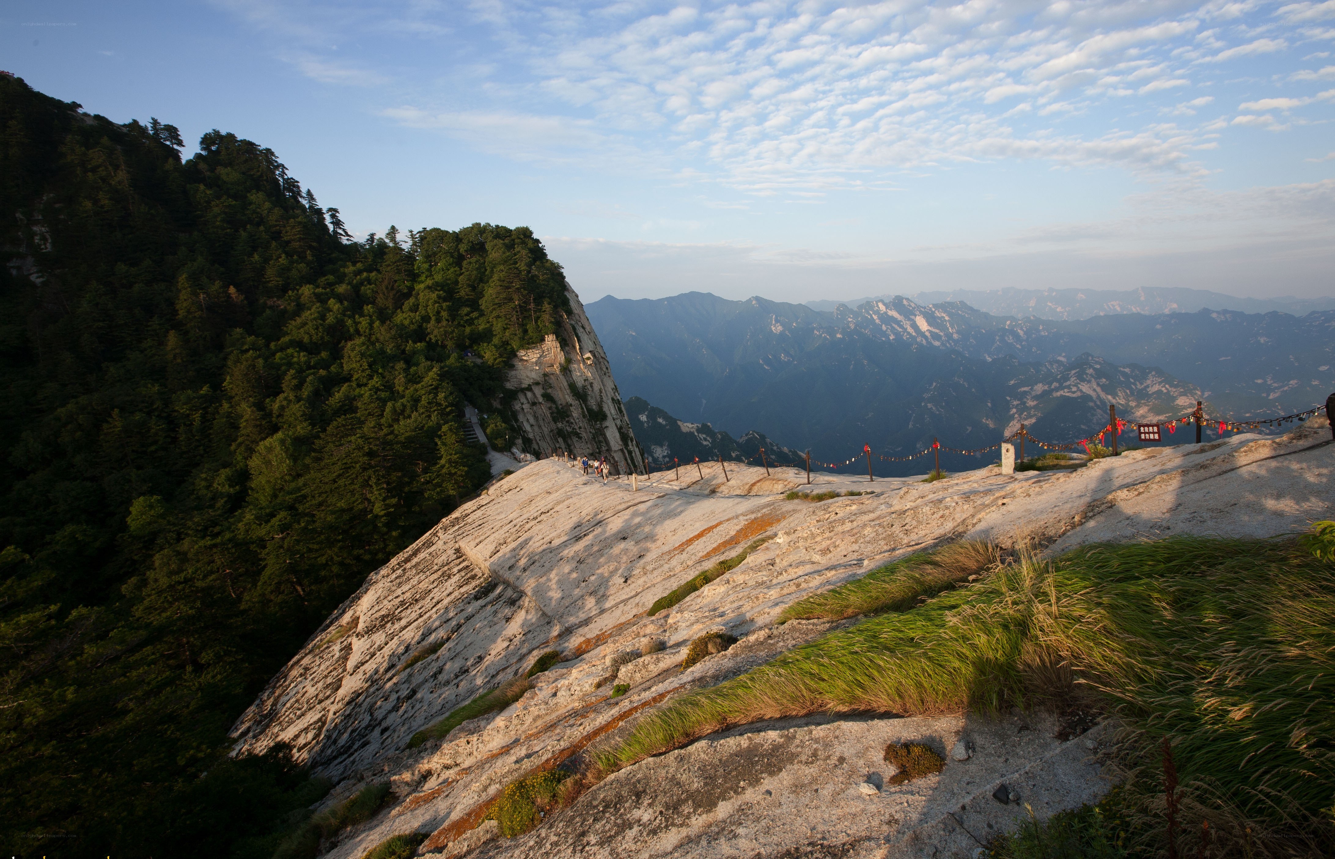 Mountain ridge with hikers