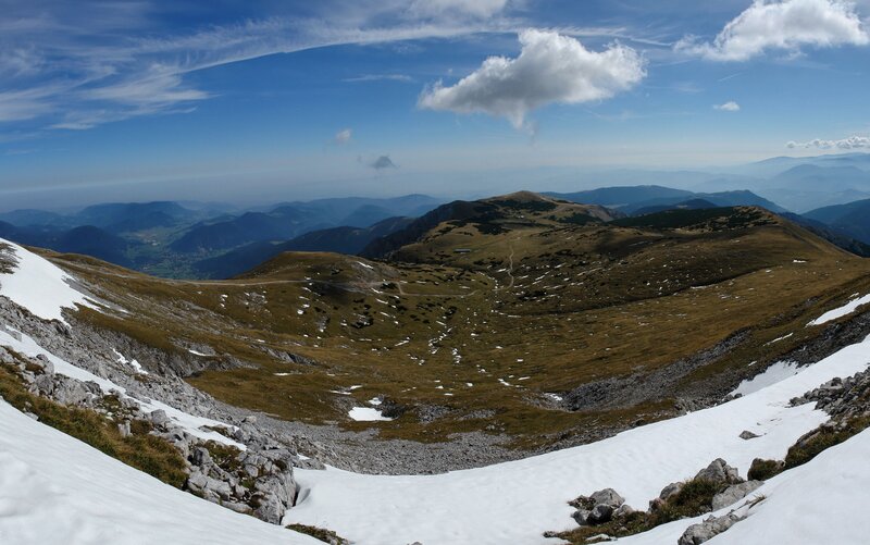 Mountain Ridge with Snow — Blue, Serene