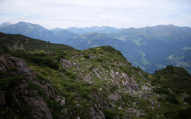 Mountain ridge with valley view