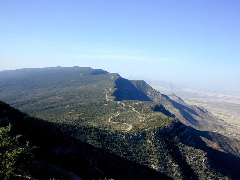 mountain ridge with winding trail