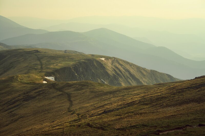 Mountain ridges at dawn