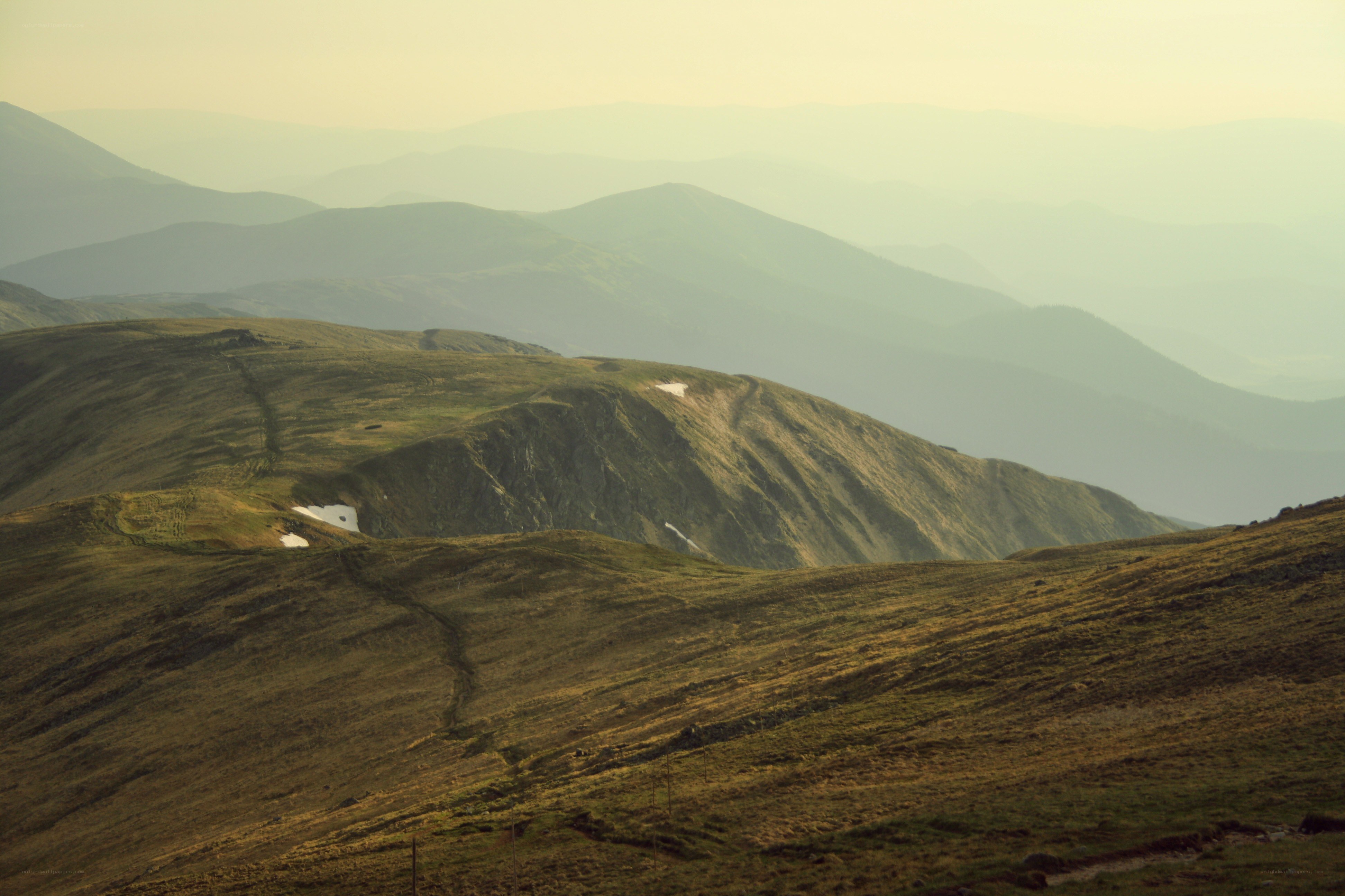Mountain ridges at dawn
