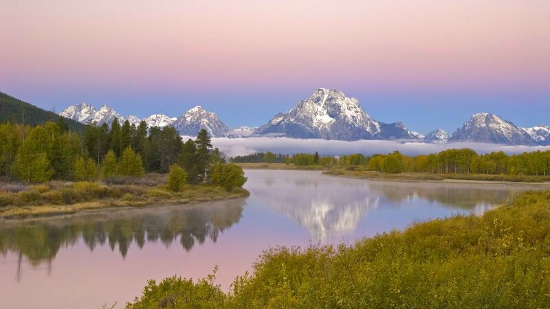 Mountain river at dawn