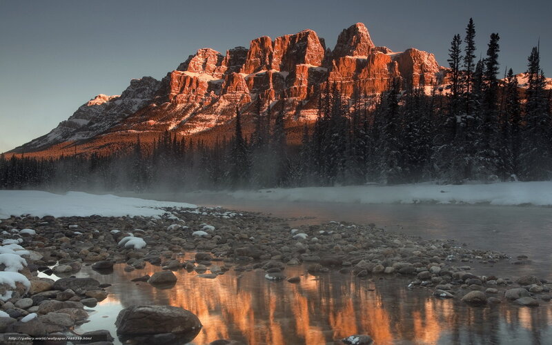 Mountain river at sunrise