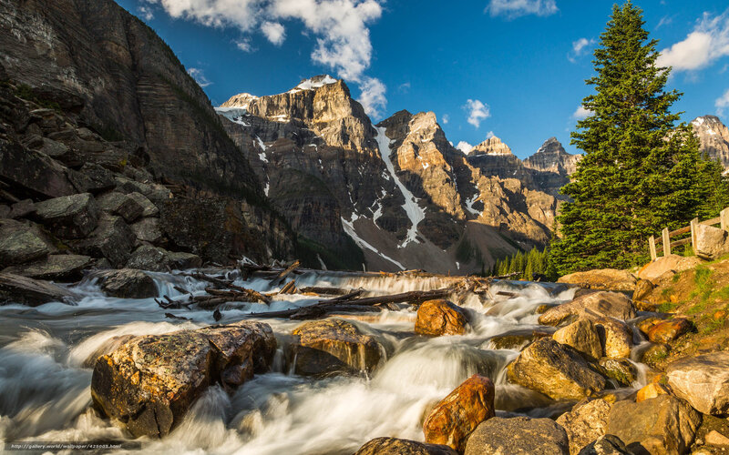 Mountain River Flowing — Blue, Dramatic, Afternoon, Photograph