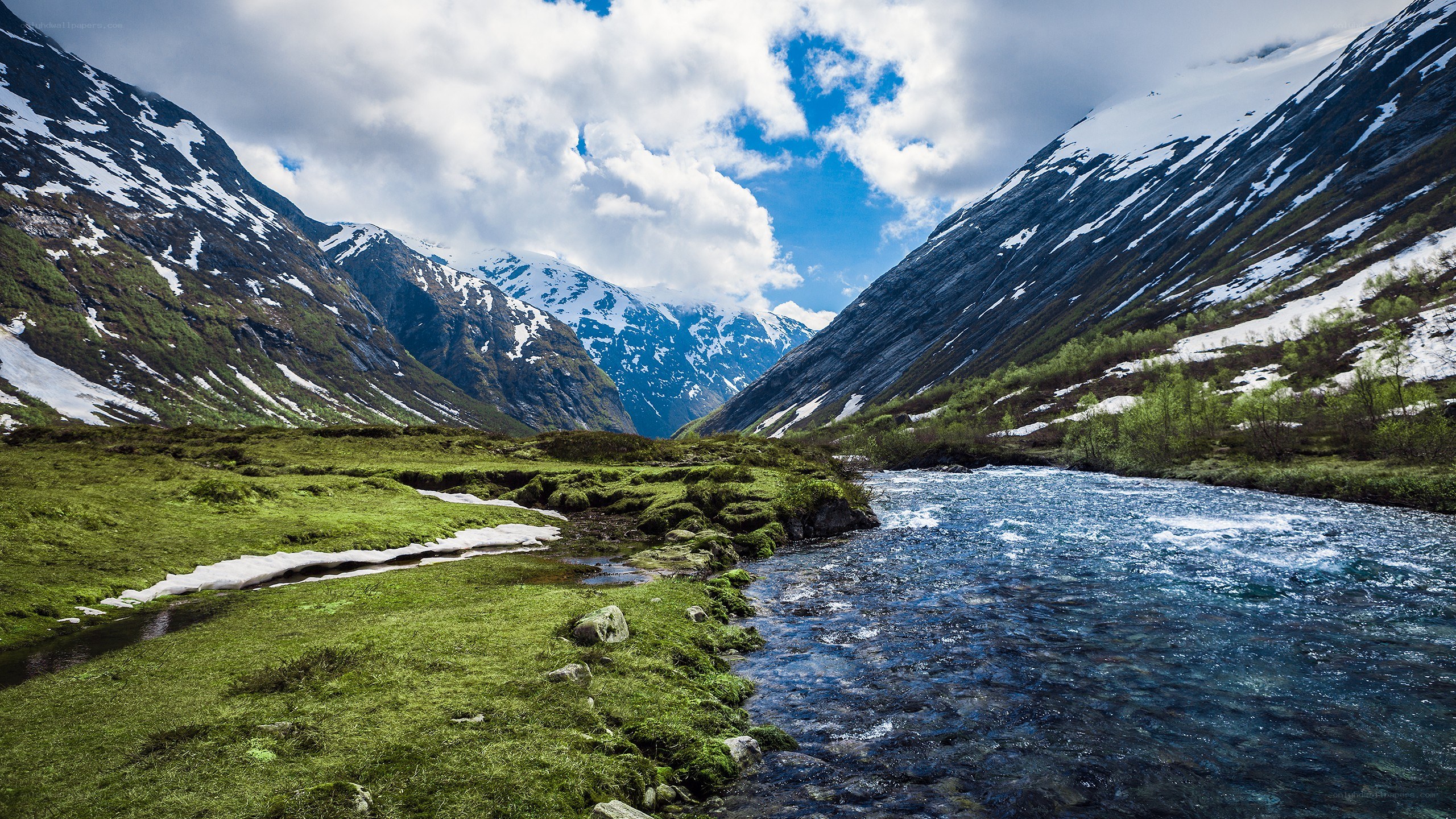Mountain river in a valley