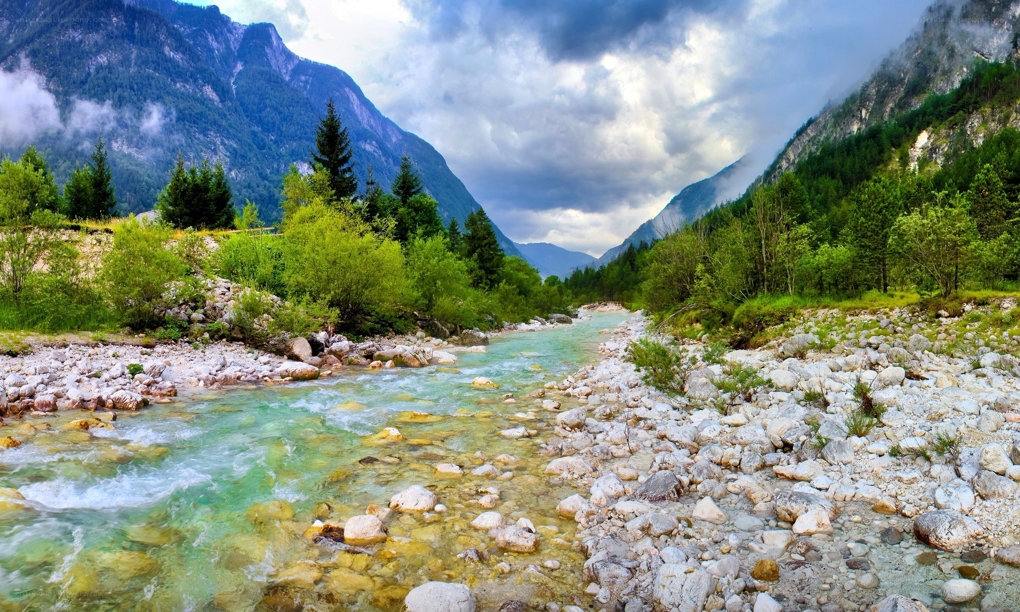 Mountain river in a valley