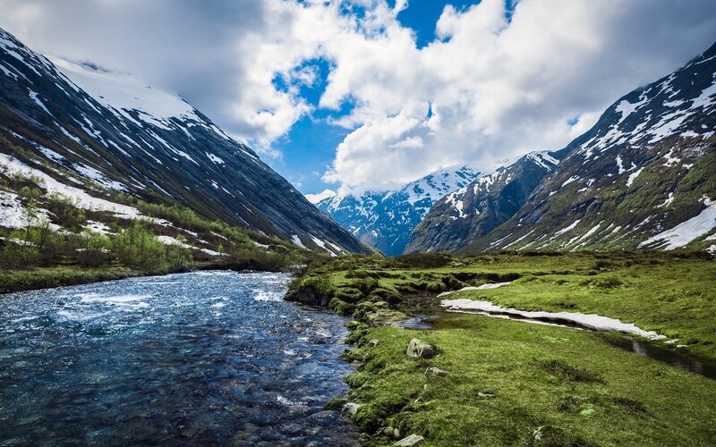 Mountain river in a valley