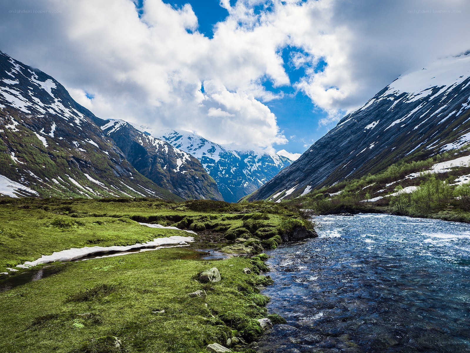Mountain river in a valley