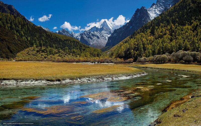 Mountain river in a valley