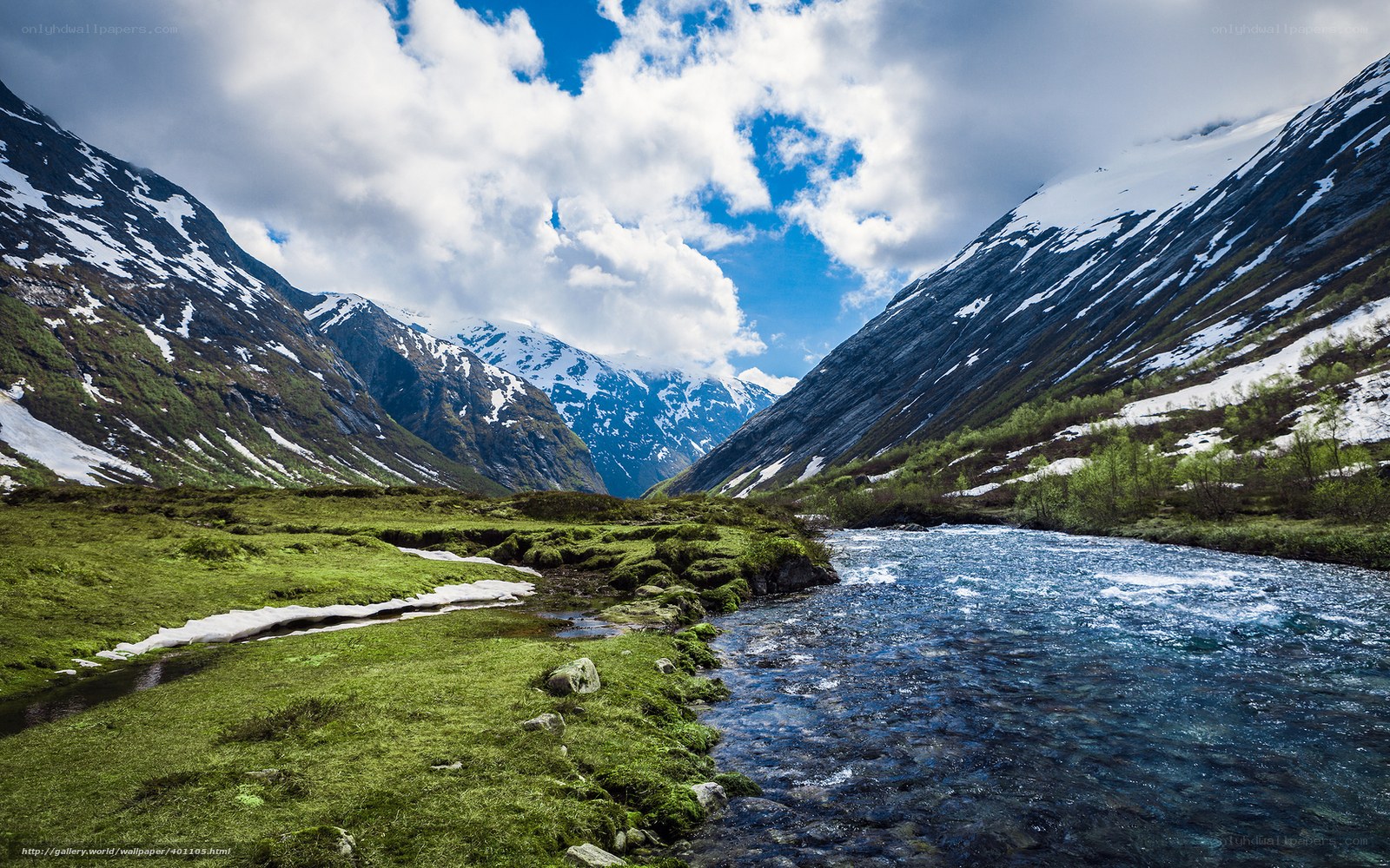 Mountain river in a valley