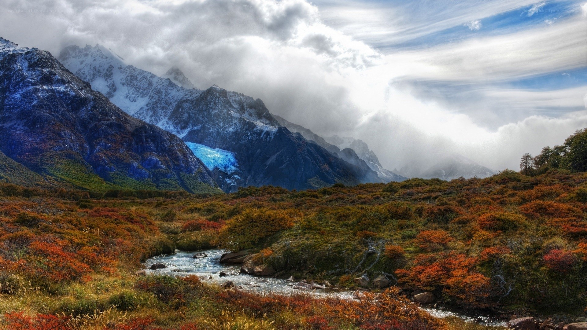 Mountain river in autumn