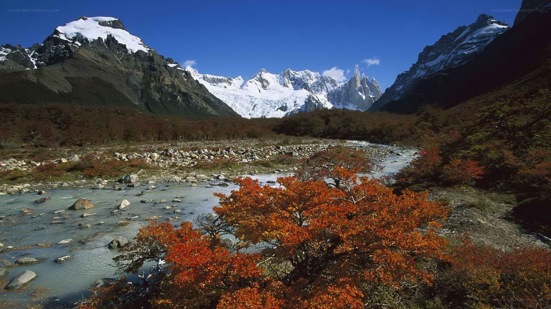 Mountain river in autumn