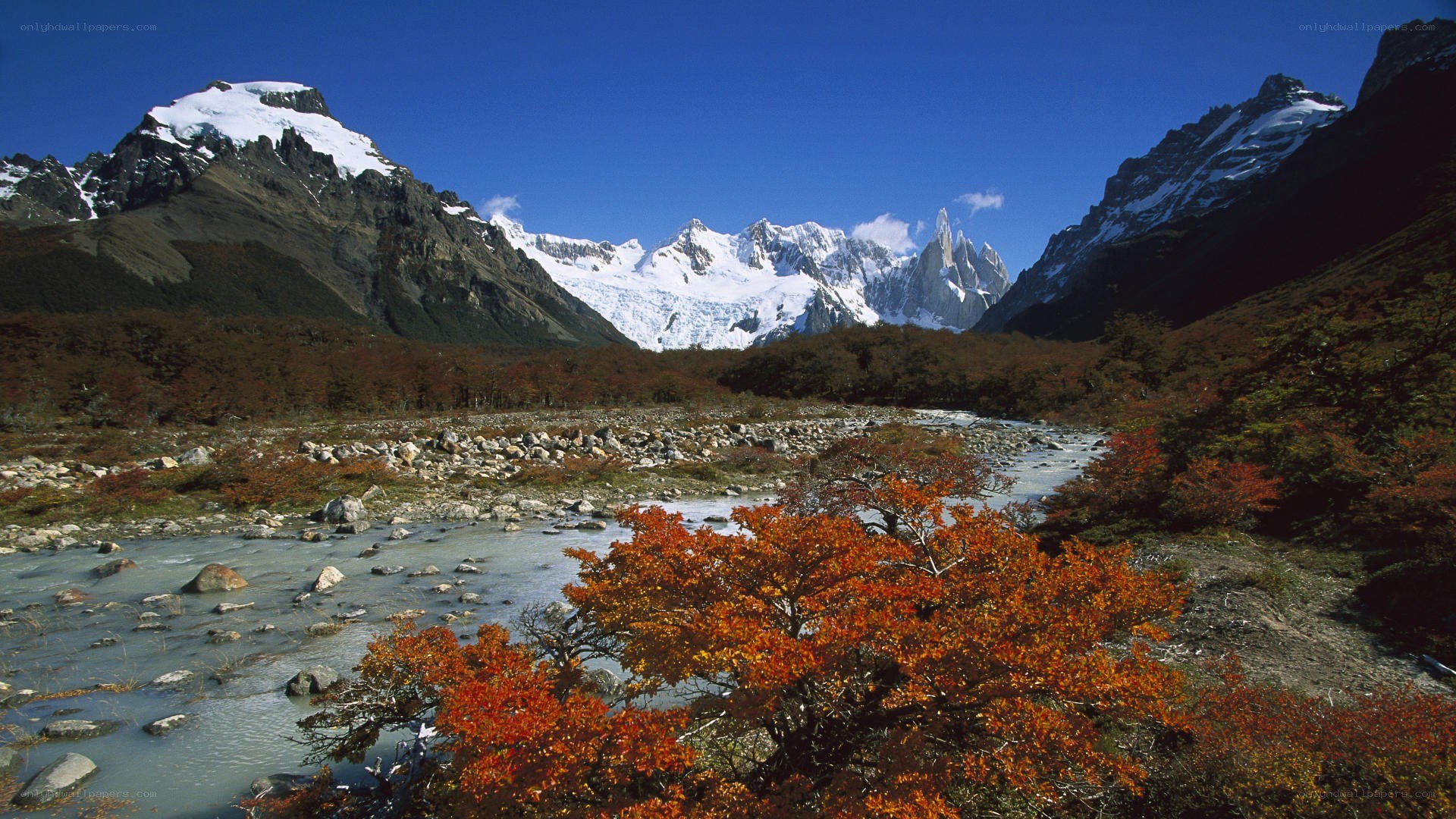 Mountain river in autumn