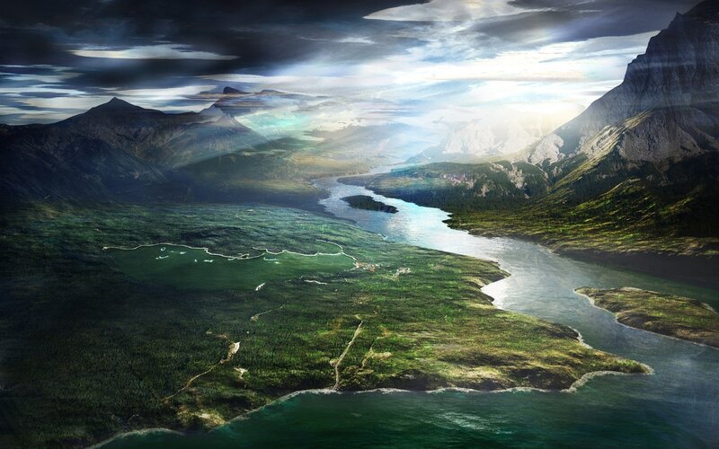 Mountain river landscape