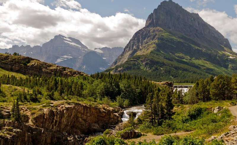 Mountain River Landscape — Green, Serene, Afternoon, Photograph, Mountains, Forest, Dam