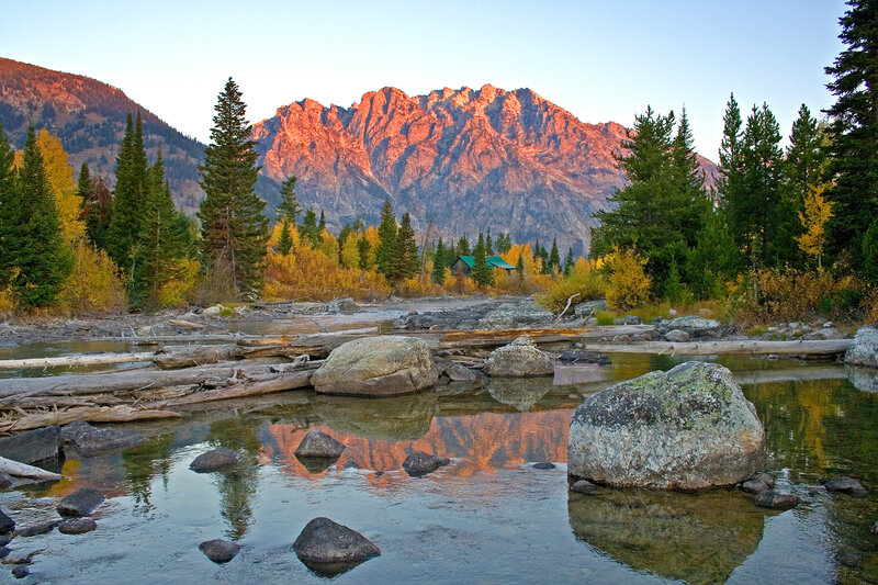 Mountain River Landscape — Orange, Serene