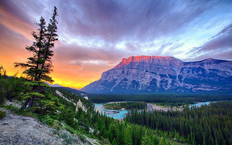 Mountain River Valley — Blue, Dramatic