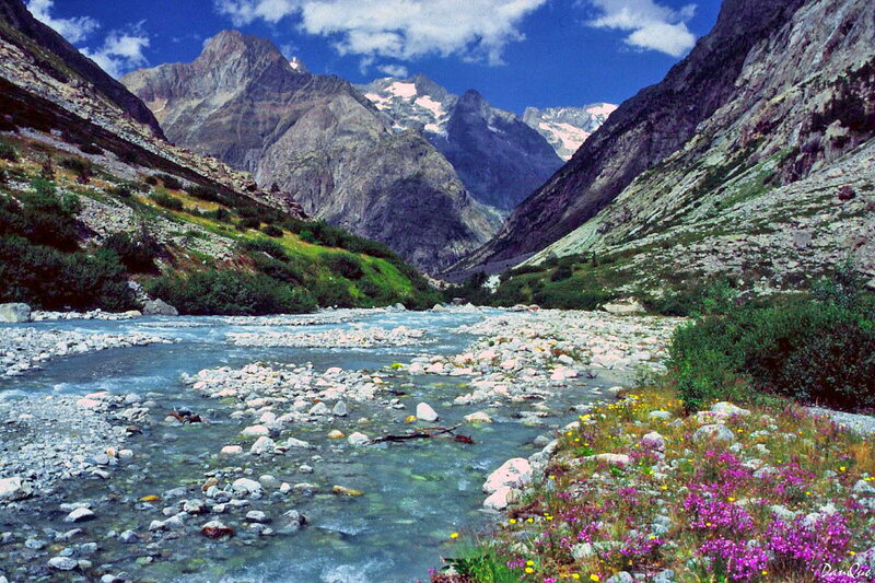Mountain River Valley — Blue, Serene, Summer