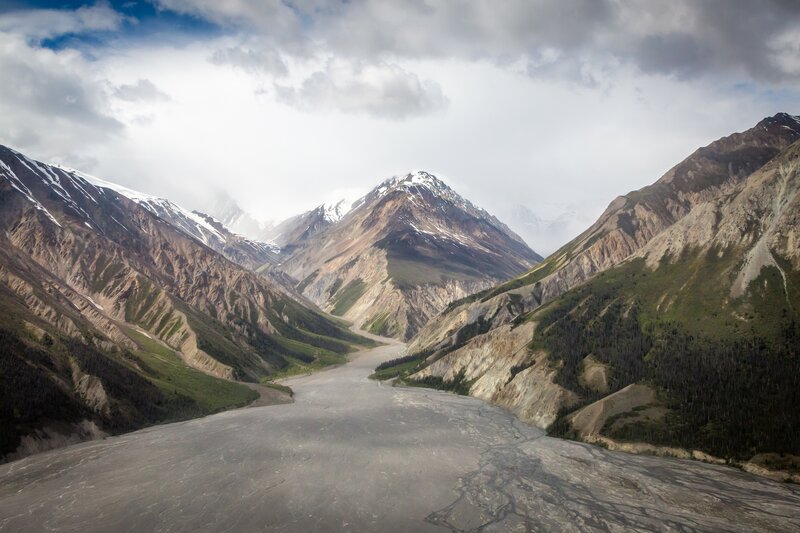 Mountain River Valley — Gray