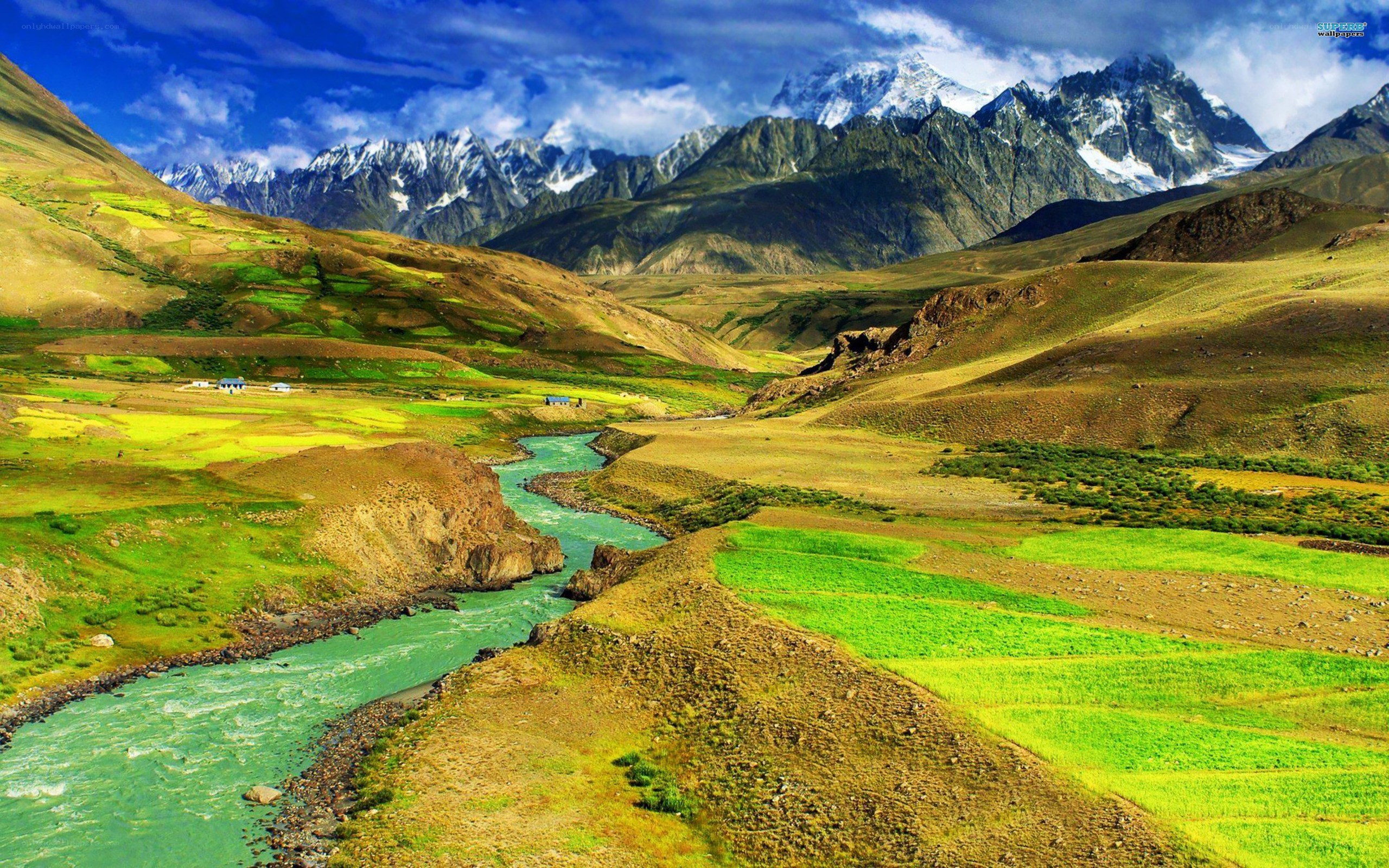 Mountain river valley landscape
