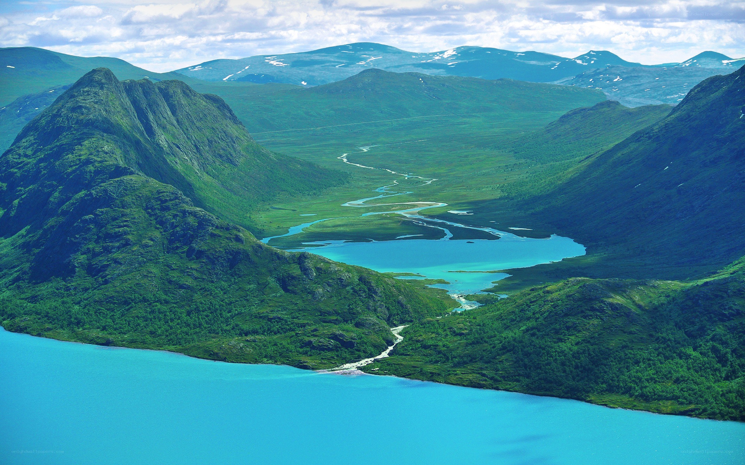 Mountain river valley landscape
