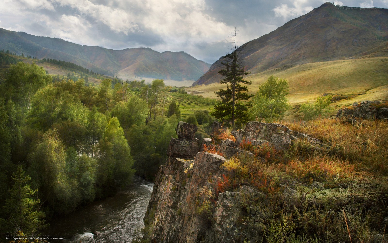 Mountain river valley landscape