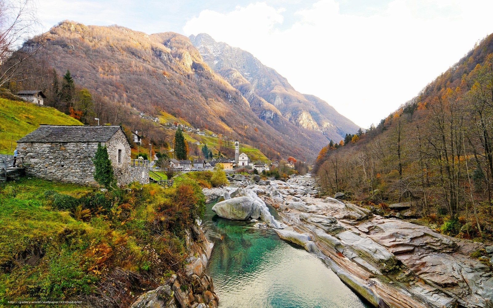 Mountain river valley landscape
