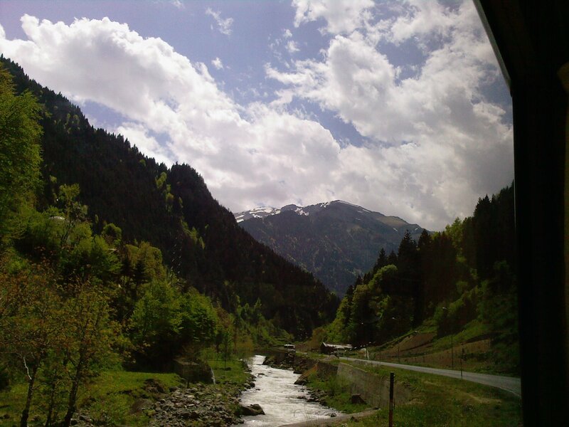 Mountain river valley view