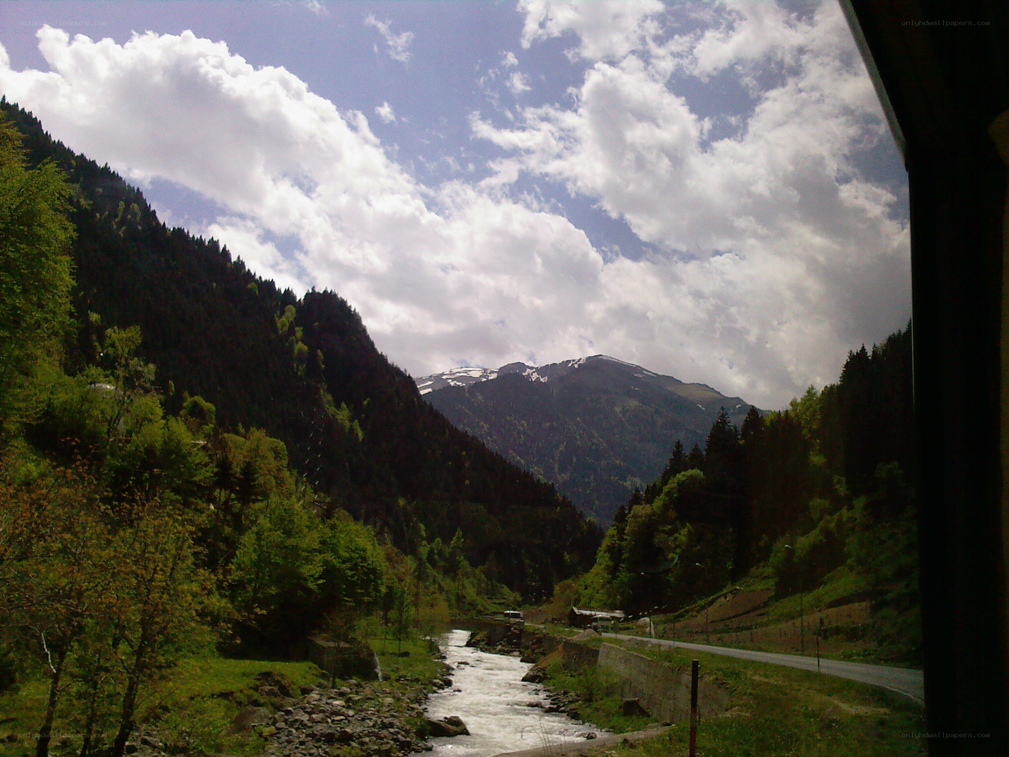 Mountain river valley view