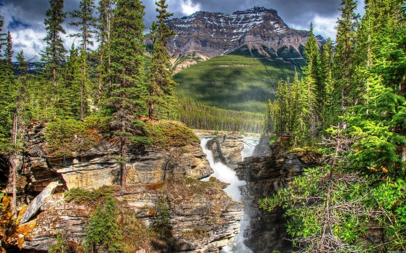 Mountain river waterfall landscape